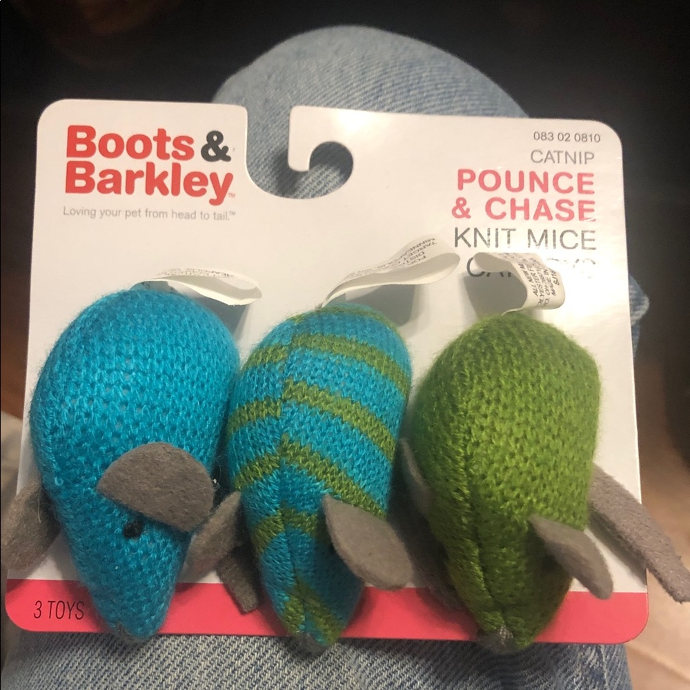 Boots & Barkley Blue and Green Catnip Mice Toys